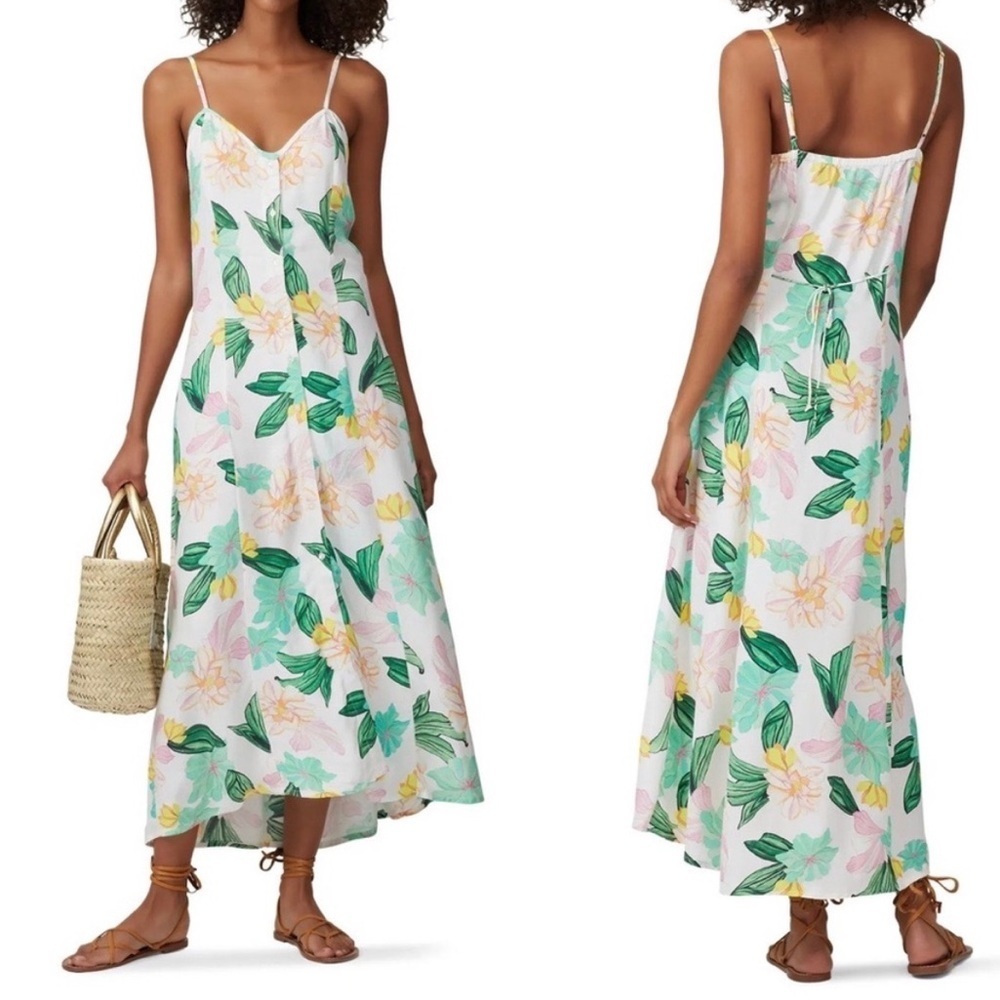 CLEOBELLA Jessa Tropical Sleeveless Maxi Dress Size XS Floral Boho Vacation Pink
